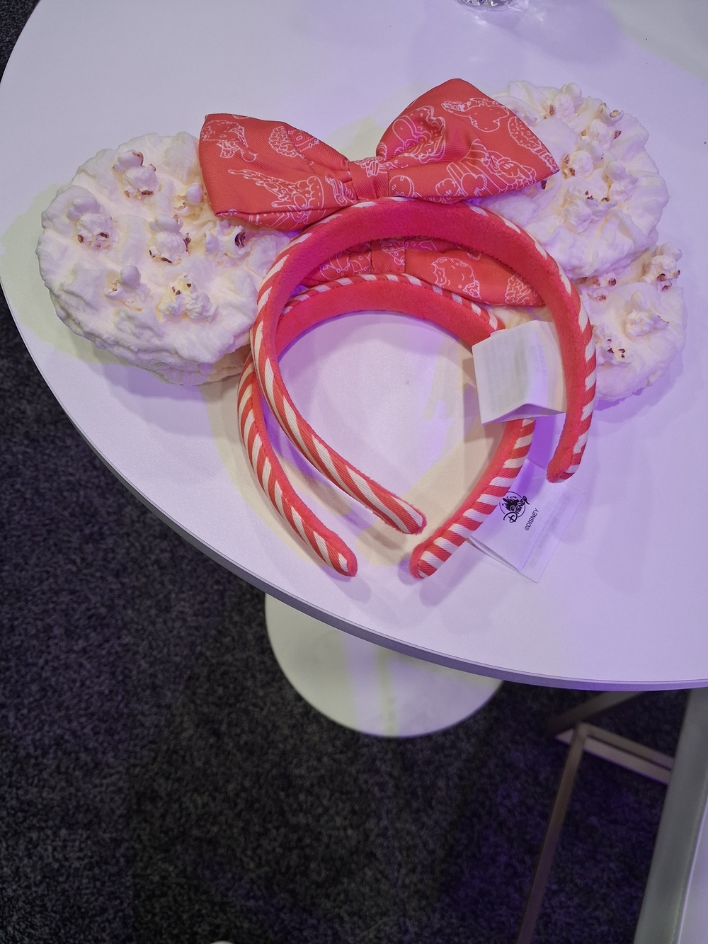 Disney Pink Bow & Striped Headband Set